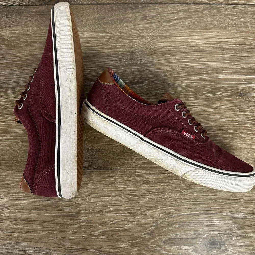 Vans Era 59 Port Royale Multi Stripe Men's Size 10 Burgundy Grunge Skater Shoes